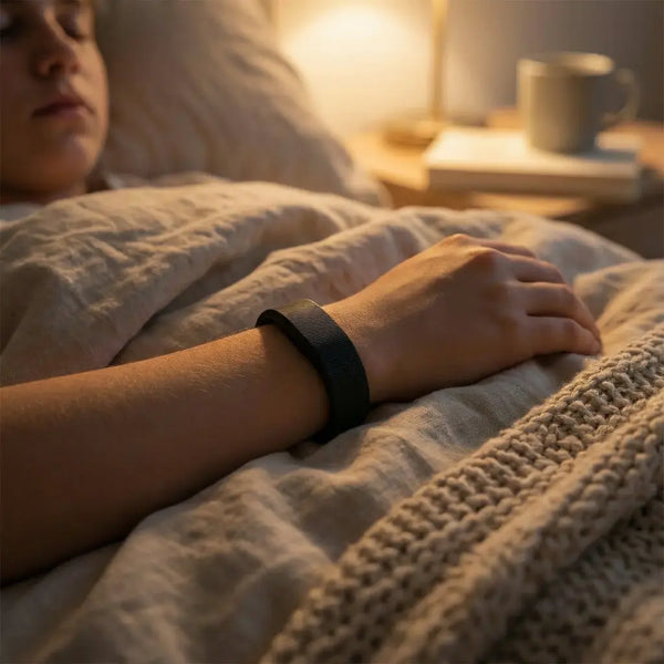 WakeBand am Handgelenk im Bett